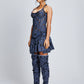 Denim Lace Pleated skirt.