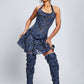 Denim Lace Pleated skirt.