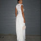 White Bias Jersey Dress