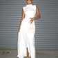 White Bias Jersey Dress
