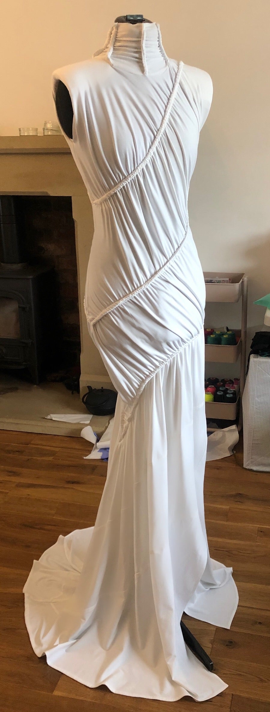Dress Being Made on Dress Form by Bette Jo Chudy - White [BJC 101